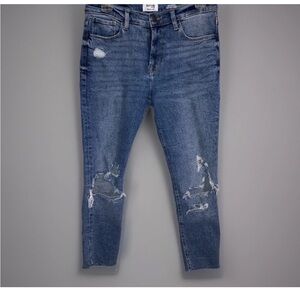 Kensie Jeans The Kelsey High Rise Skinny Cropped Distressed Grunge Punk sz 6/28
